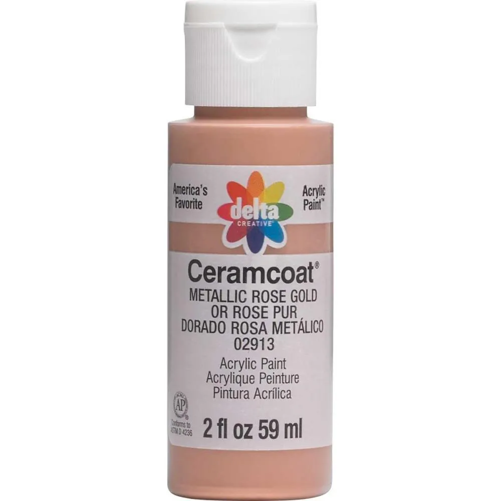 Delta Ceramcoat Metallic Acrylic Paint 2oz - Metallic Rose Gold*