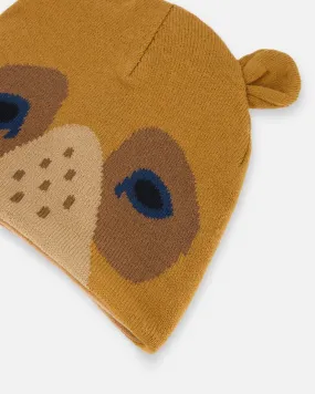 Deux par Deux Kids Knit Hat Bear Face