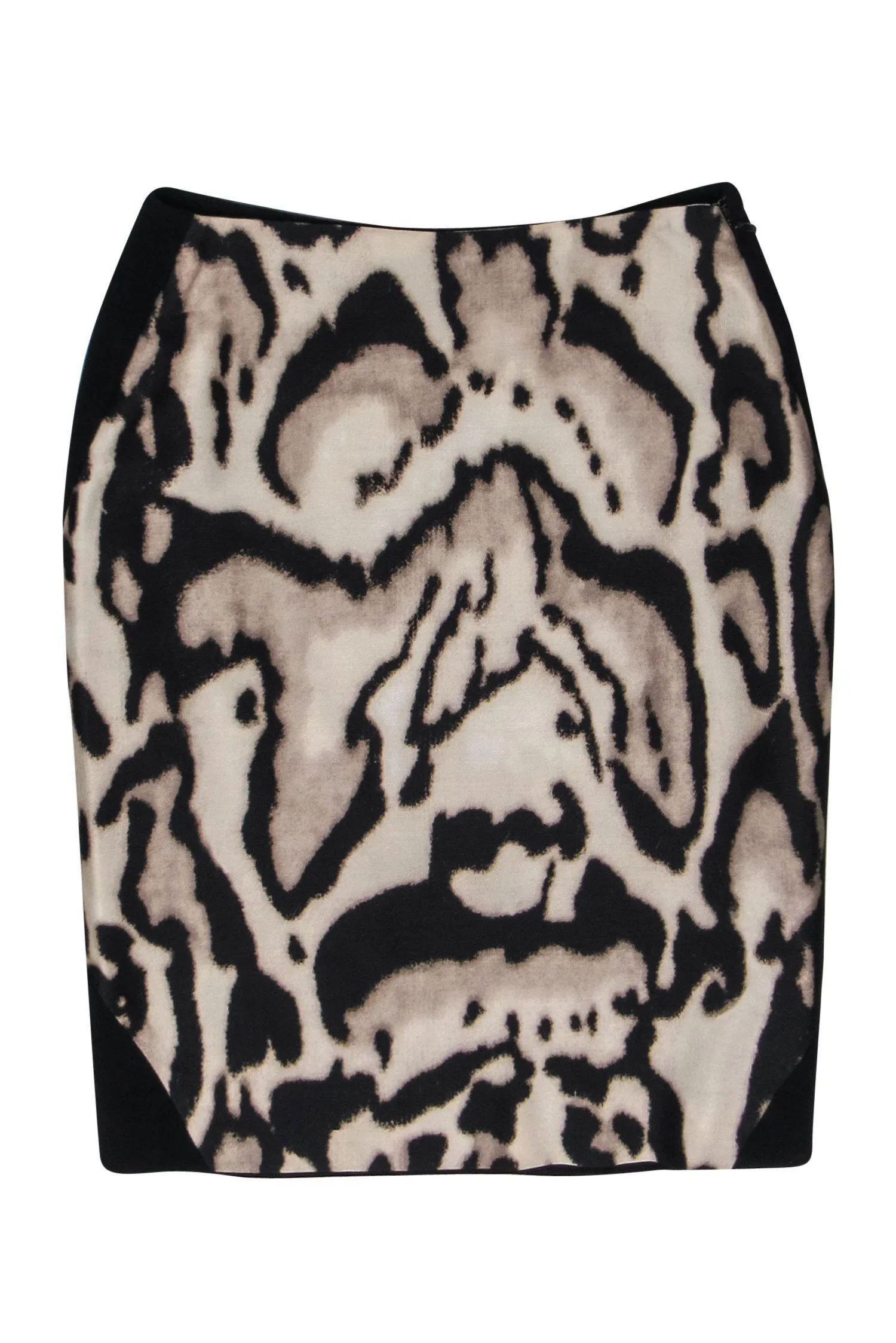 Diane von Furstenberg - Beige & Black Tiger Patterned Pencil Skirt Sz 0