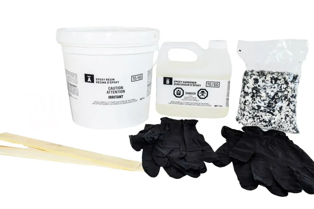 DOUBLE KIT (500 sq/ft) Grey 305 PE700923 100% Solid Epoxy Includes 2 x 4,5L : 2x Clear (842315052011) & 2x Dyes (PE700923 500 ml)