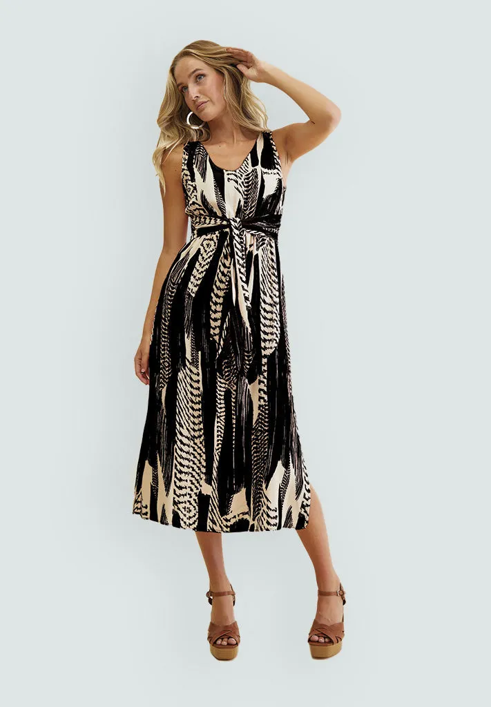 DSMelanie Wrap Dress - Black Print