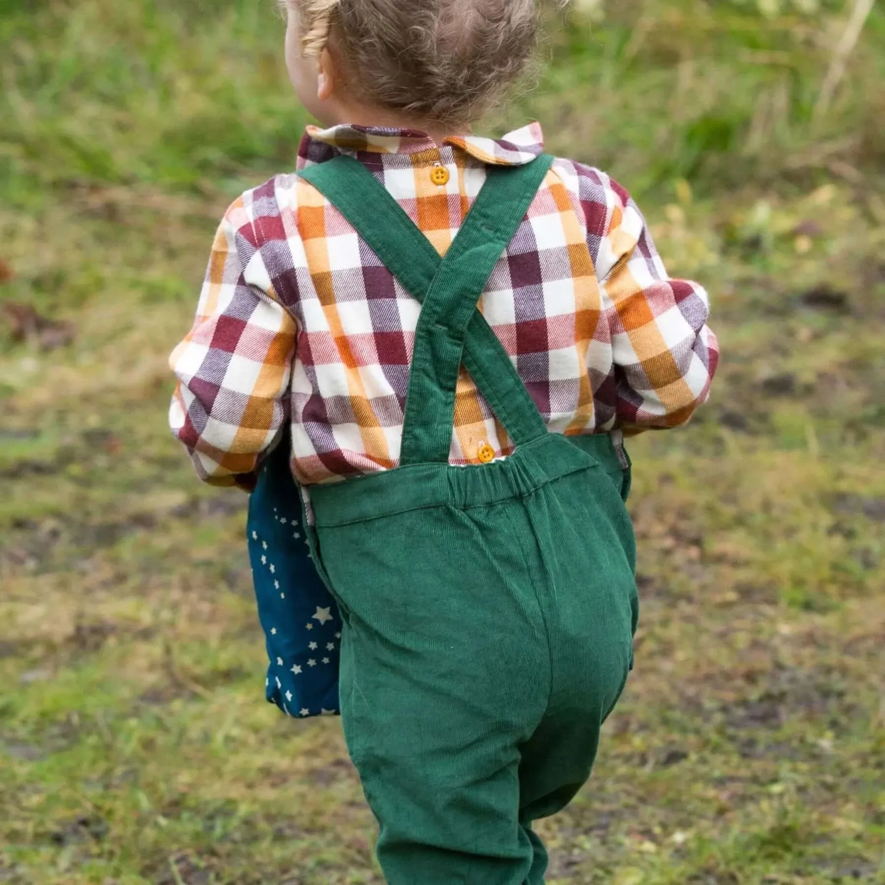 Embroidered Toadstool Classic Corduroy Latzhose