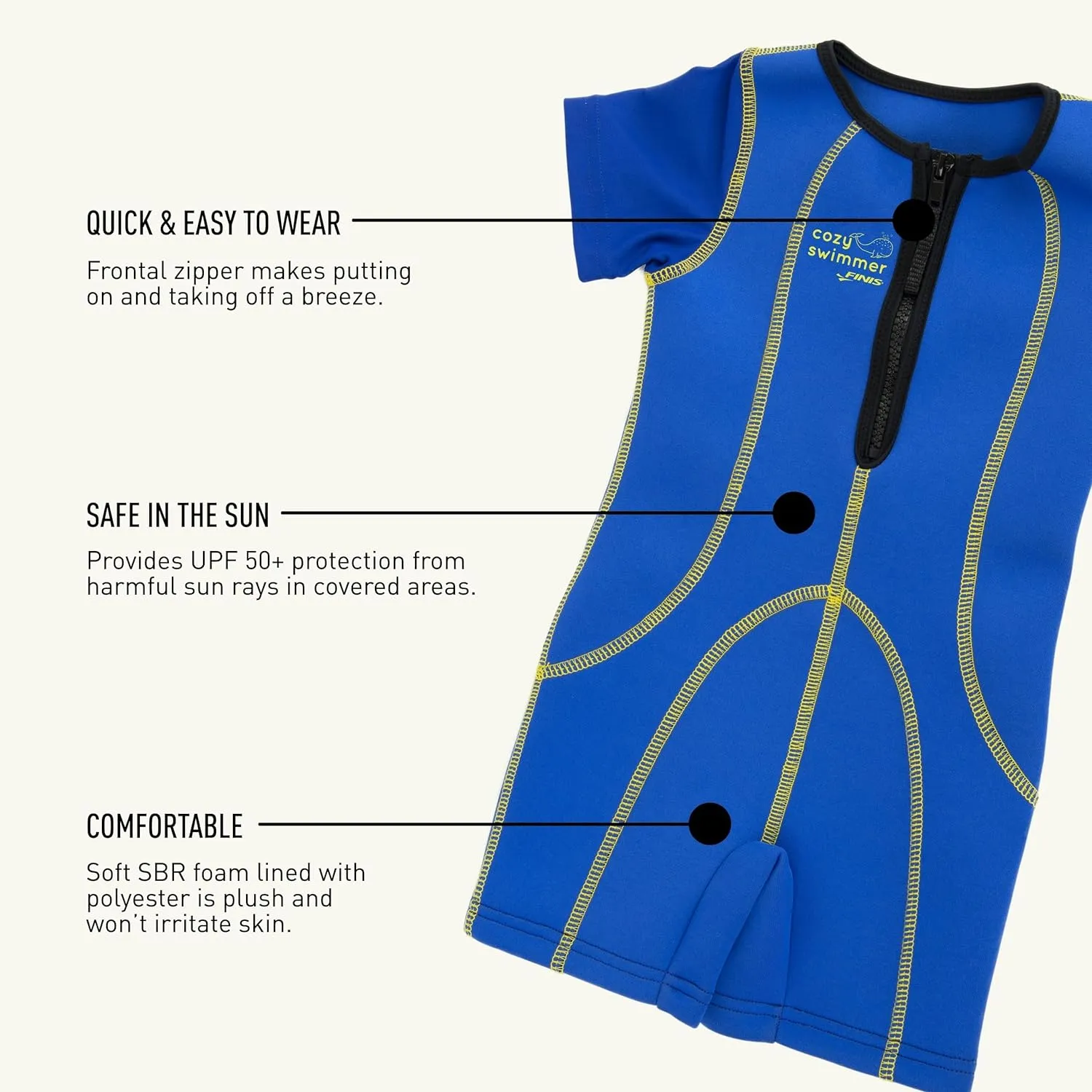 Finis Cozy Swimmer Youth Thermal Swimsuit UPF 50  - Blue