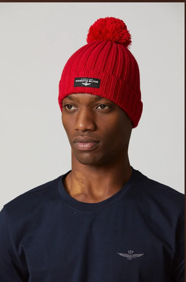 Fisherman's ribbed beanie with pom pom