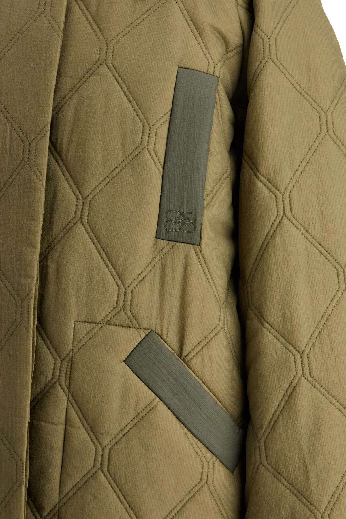 Ganni Long Quilted Padded Coat