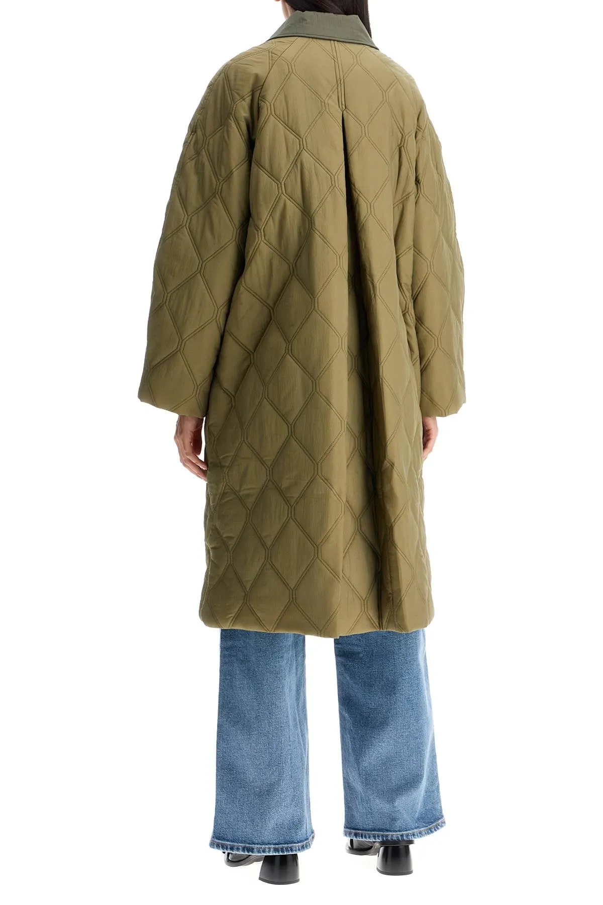 Ganni Long Quilted Padded Coat