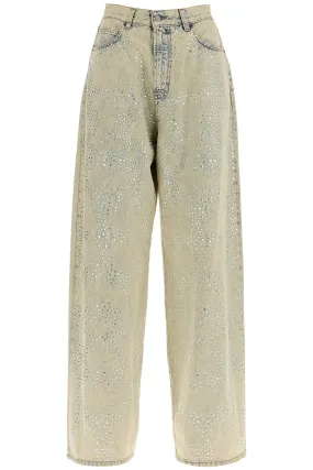 Giuseppe Di Morabito Wide Leg Jeans With Rhinestones