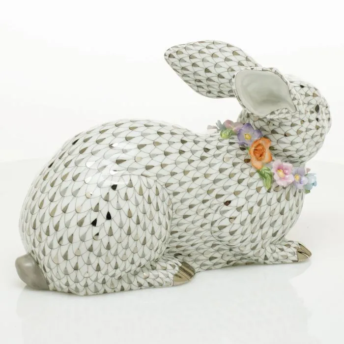 Gray Bunny With Garland