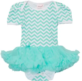 Green Chevron Bodysuit With Green Tutu