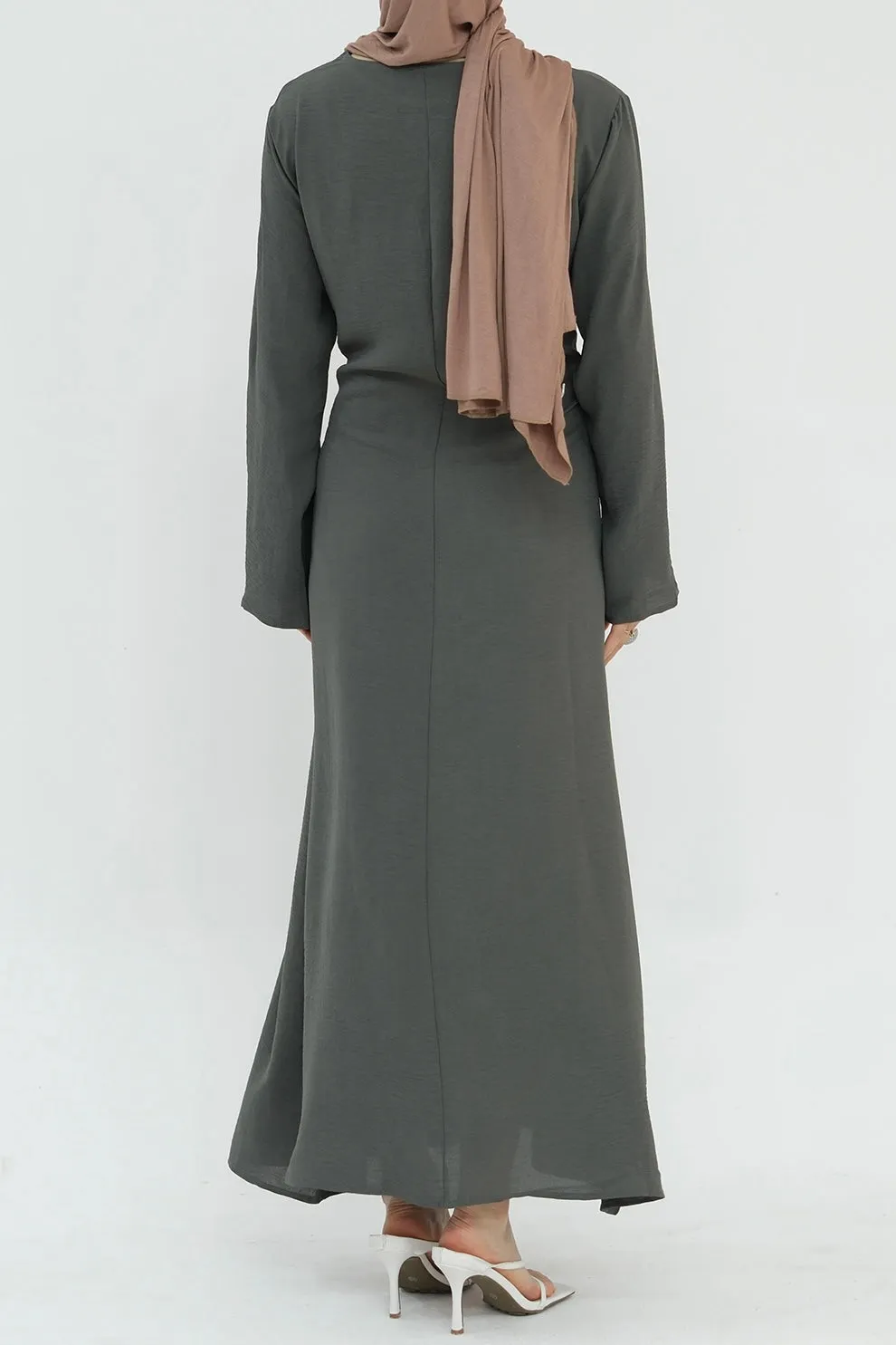 Hanadi Wrap Maxi Dress Abaya 822 - Gray