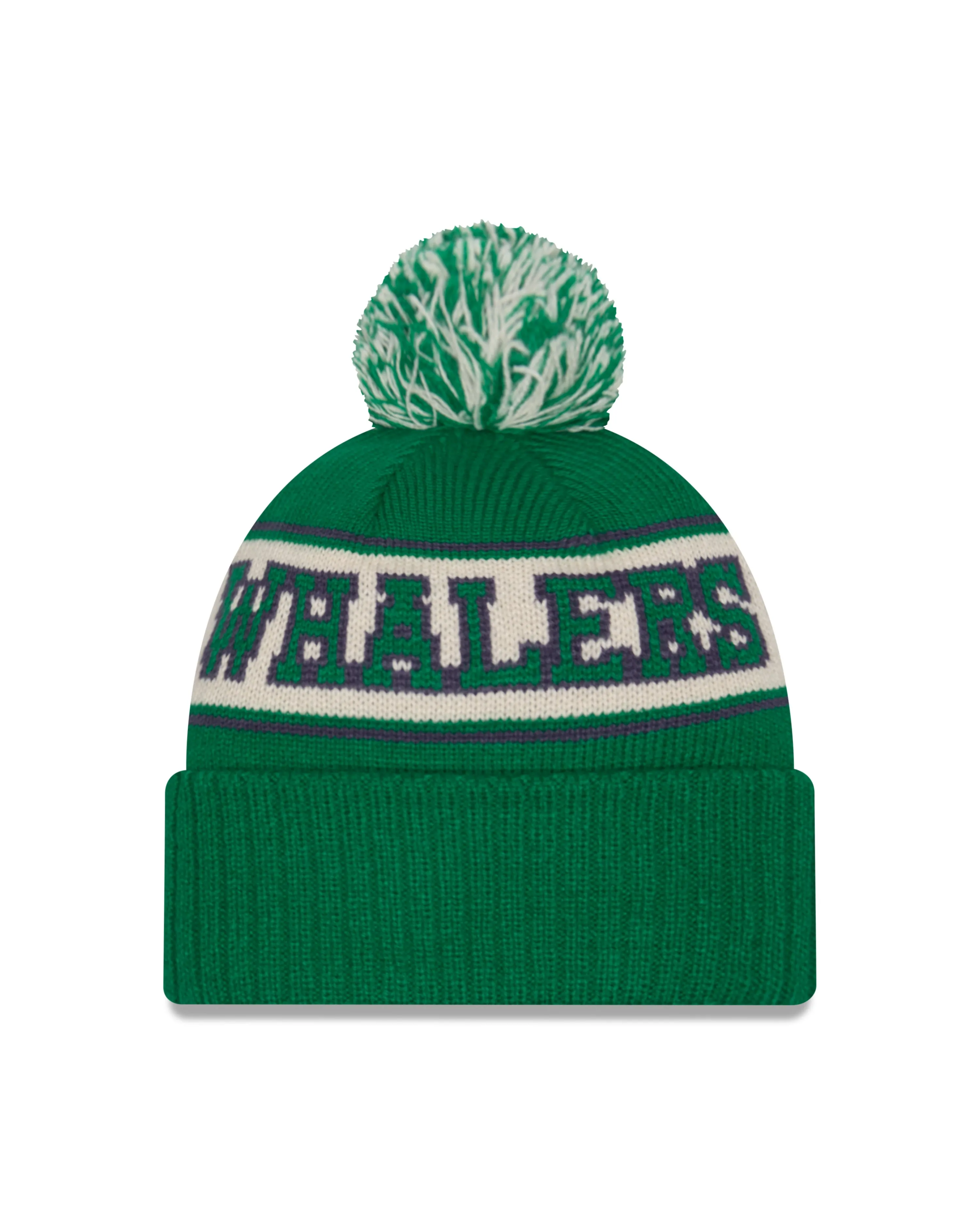 Hartford Whalers NHL New Era Men's Green Retro Knit Pom Hat