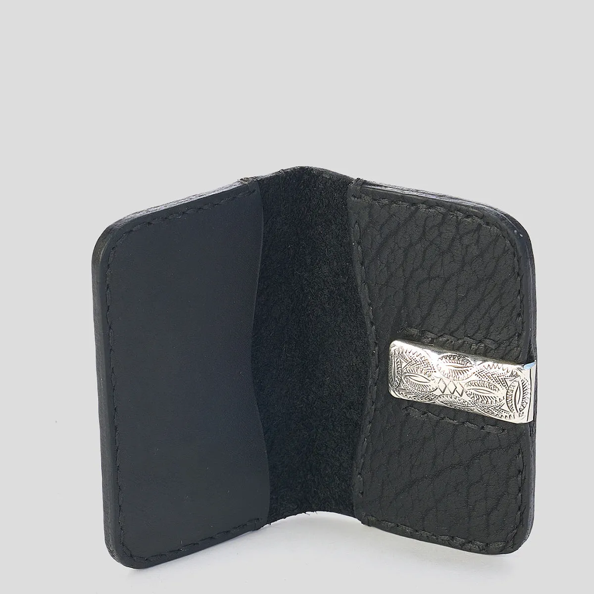 Heritage Bison Silver Clip Wallet | Black