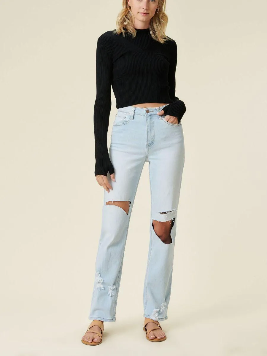 Jagged Edge High-Rise Wide Fit Jeans