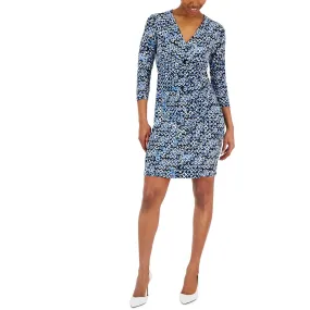 Kasper Womens Printed  Wrap Dress