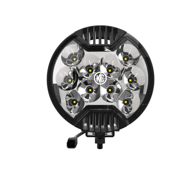 KC HiLiTES Slim Lites Light Assembly - Spot - 6" Round - LED - Surface Mount - Steel - Black