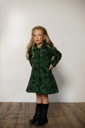 Kids' Forest Flower Raincoat Green