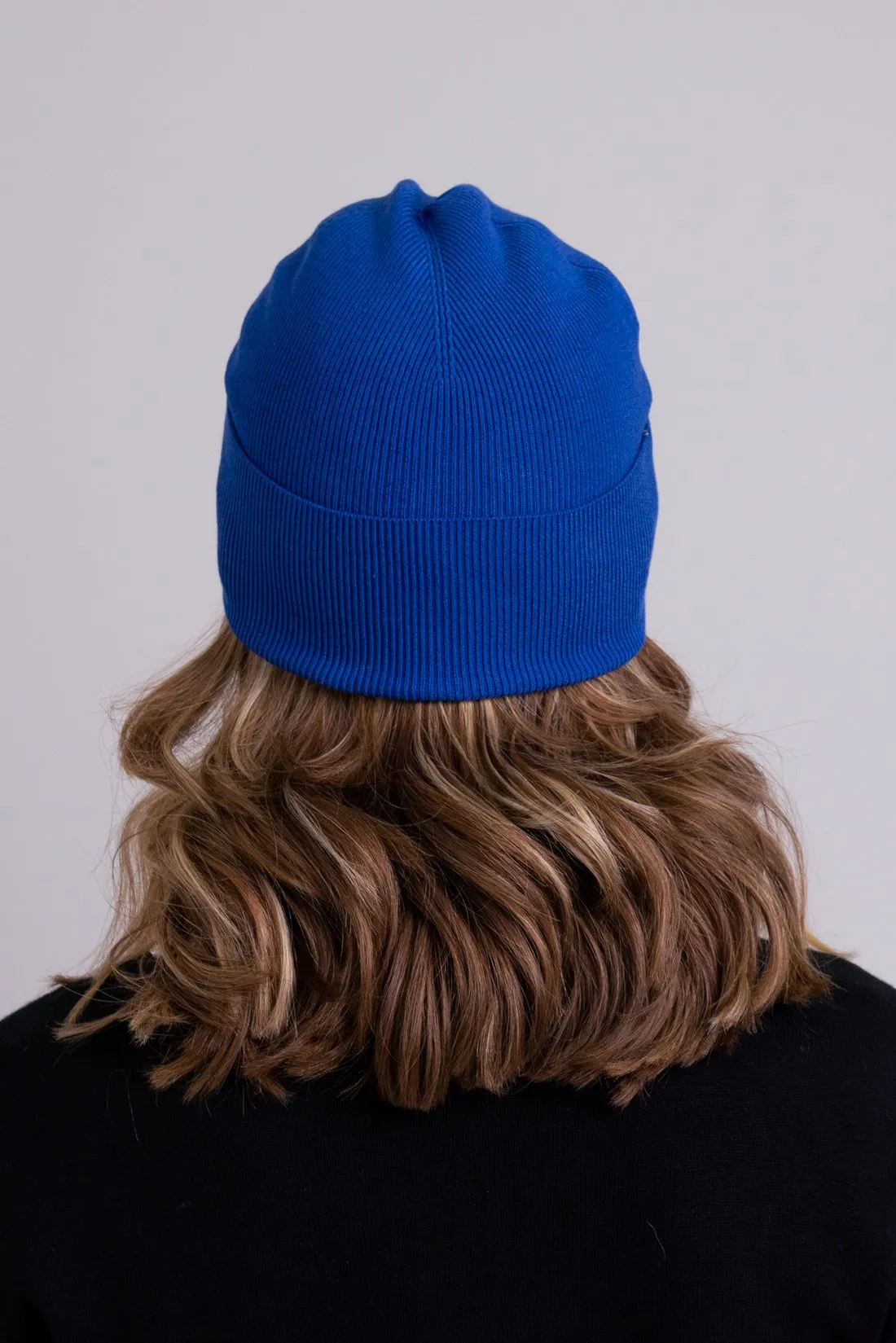 Knit Beanie, Cobalt, Bamboo Cotton