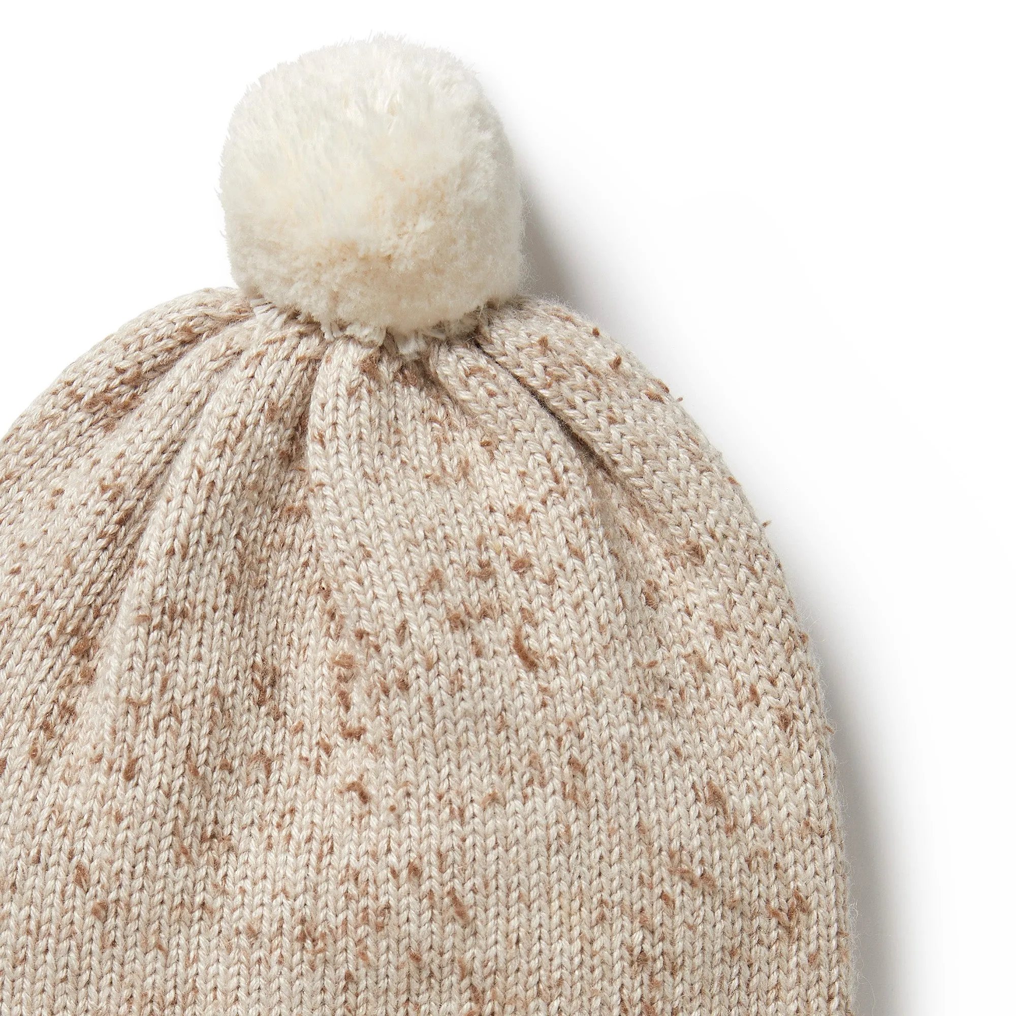 Knitted Bauble Hat | Almond Fleck