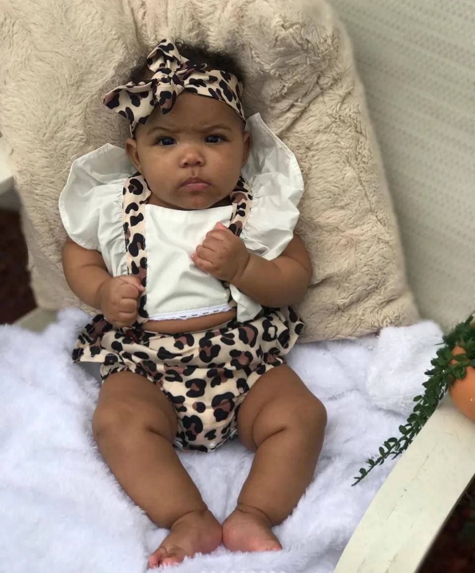 LEOPARD Overall Romper with Headband