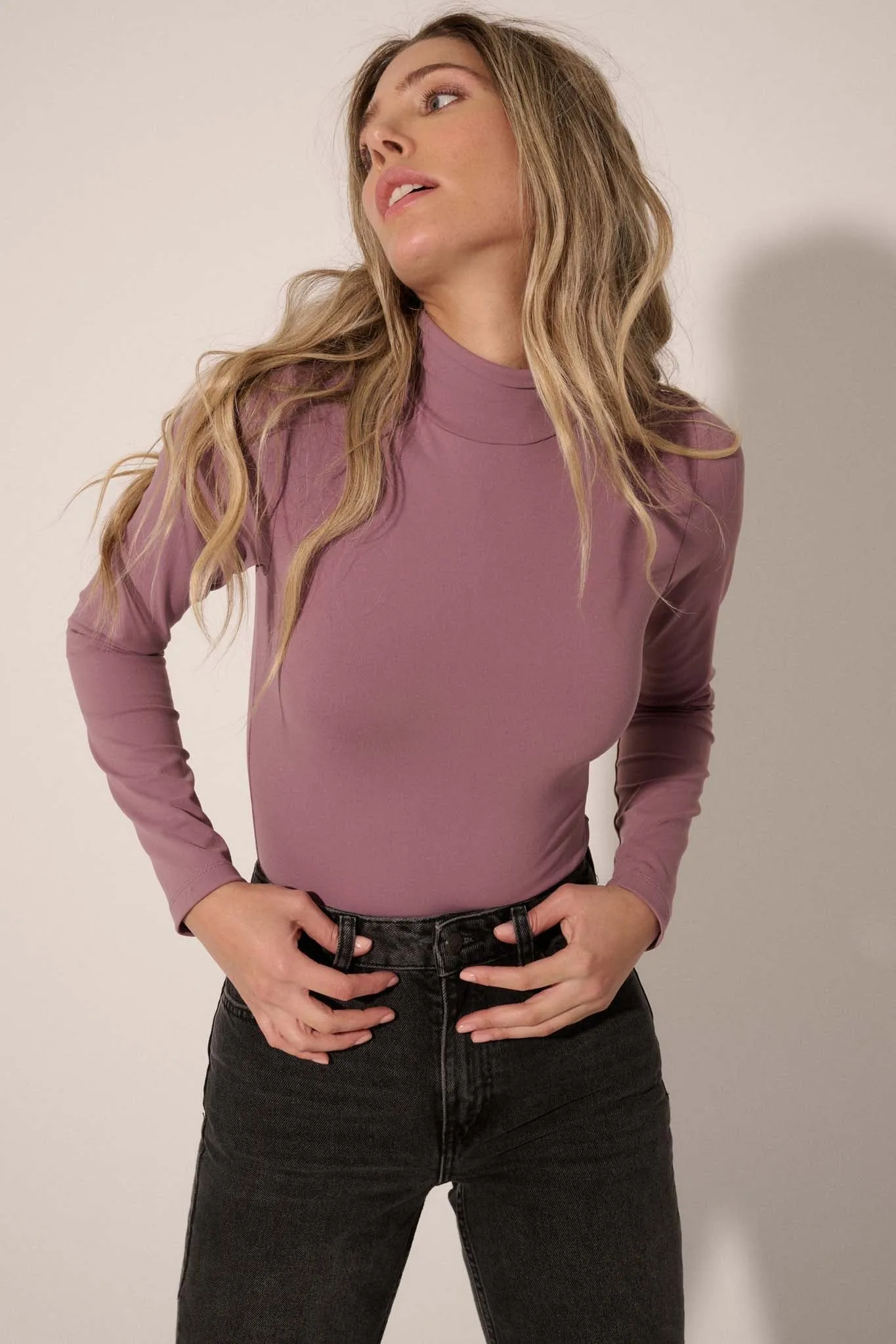 Lifted Fit Mock Neck Long-Sleeve Bodysuit