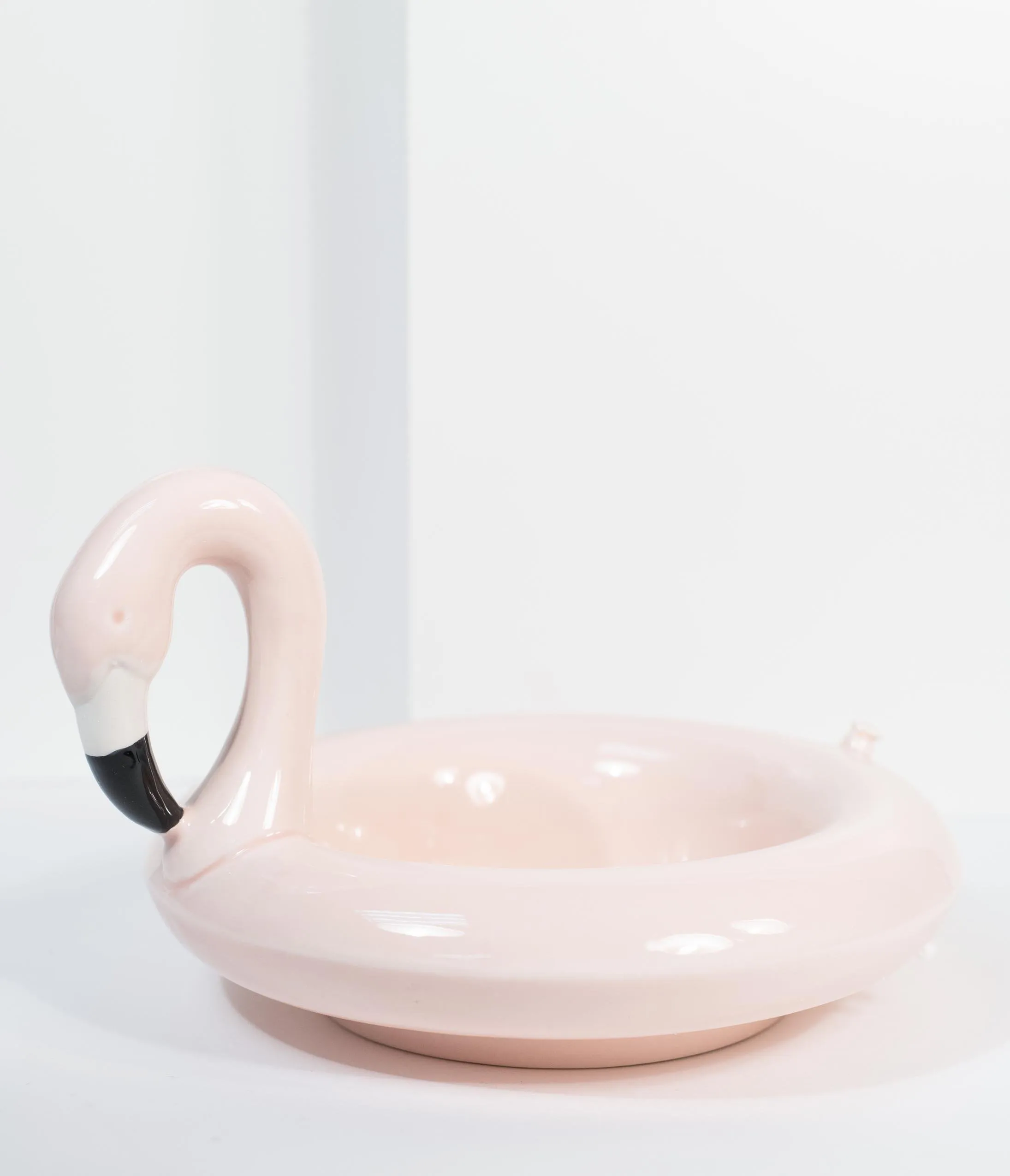 Light Pink Flamingo Pool Float Ceramic Serving Bowl