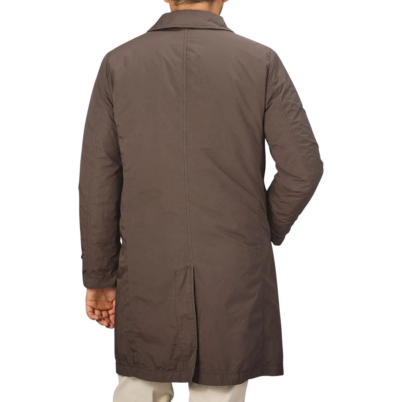 Marrone Brown Micro Nylon Thermore Coat