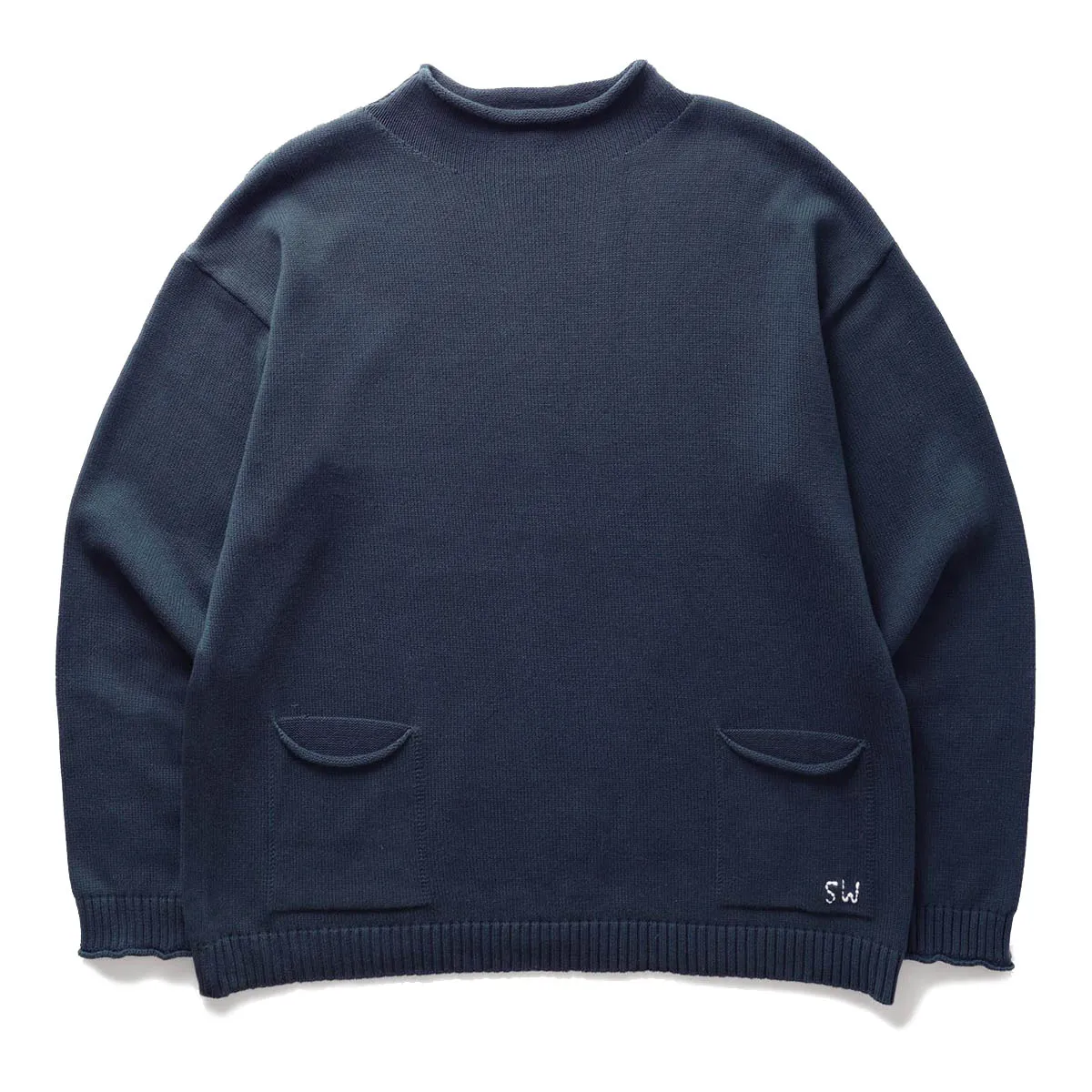 Mock Smock Sweater - Navy