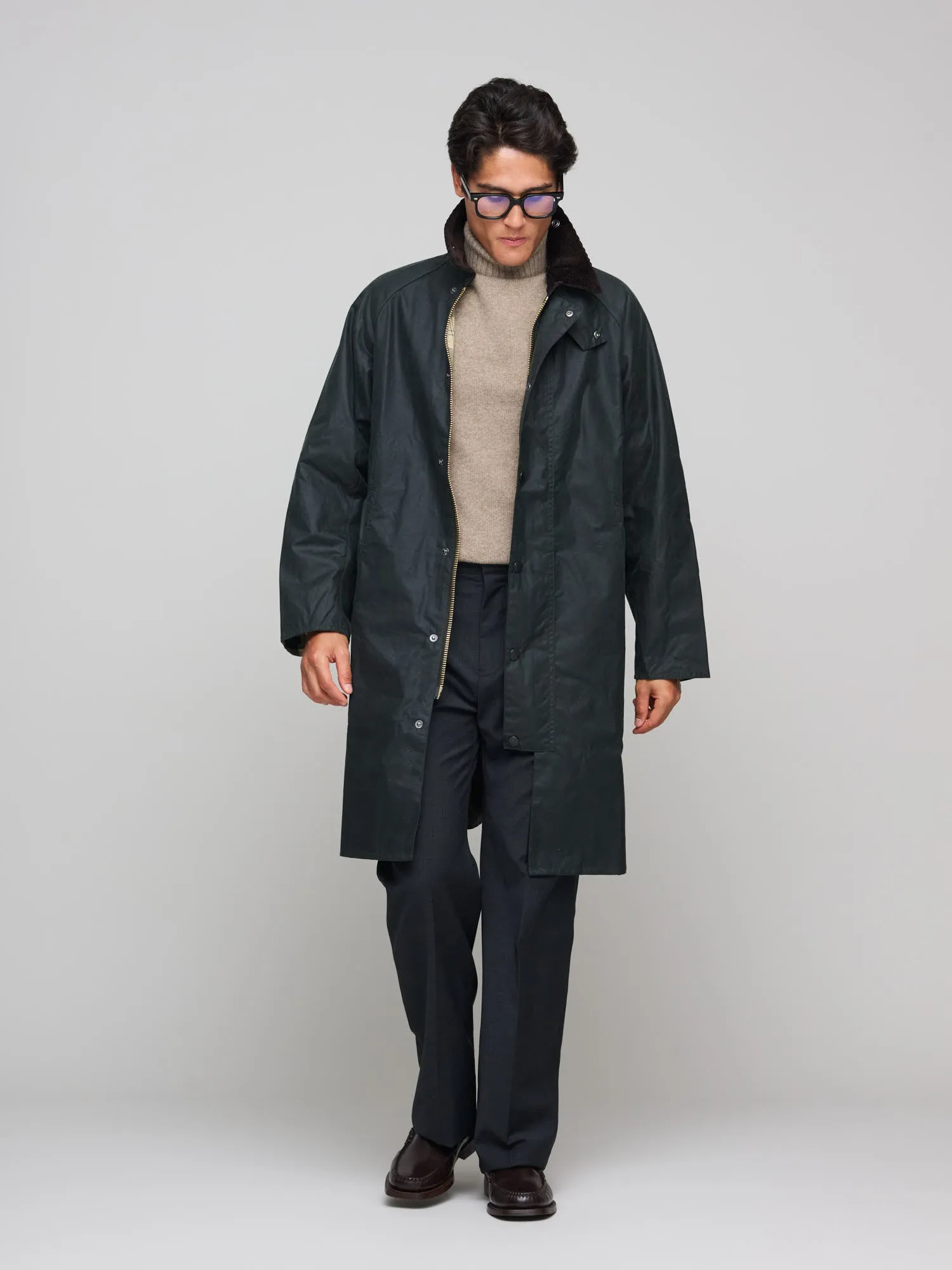 Modified Exmoor Waxed Coat, Sage