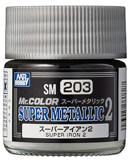 Mr. Hobby SM203 Mr. Color Super Metallic Iron 2 Lacquer Paint 10ml