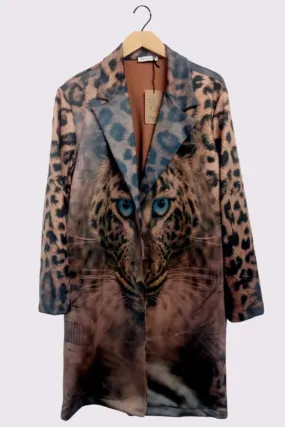 Multi Pattern Oversized Long Coat