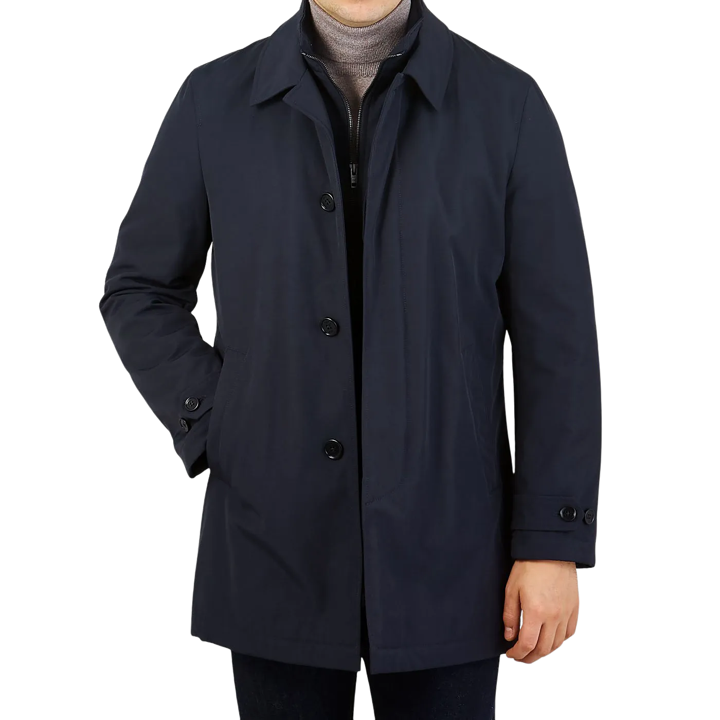 Navy Blue Technical Nylon Morning Coat