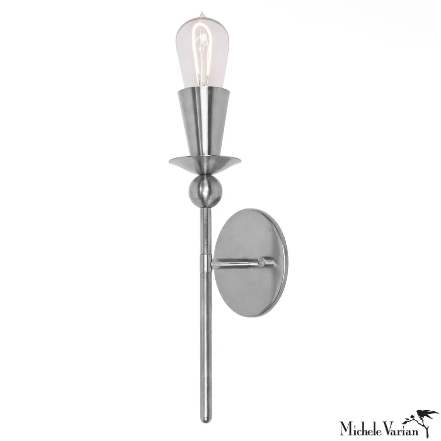 Nickel Single Polyform Wall Sconce Light