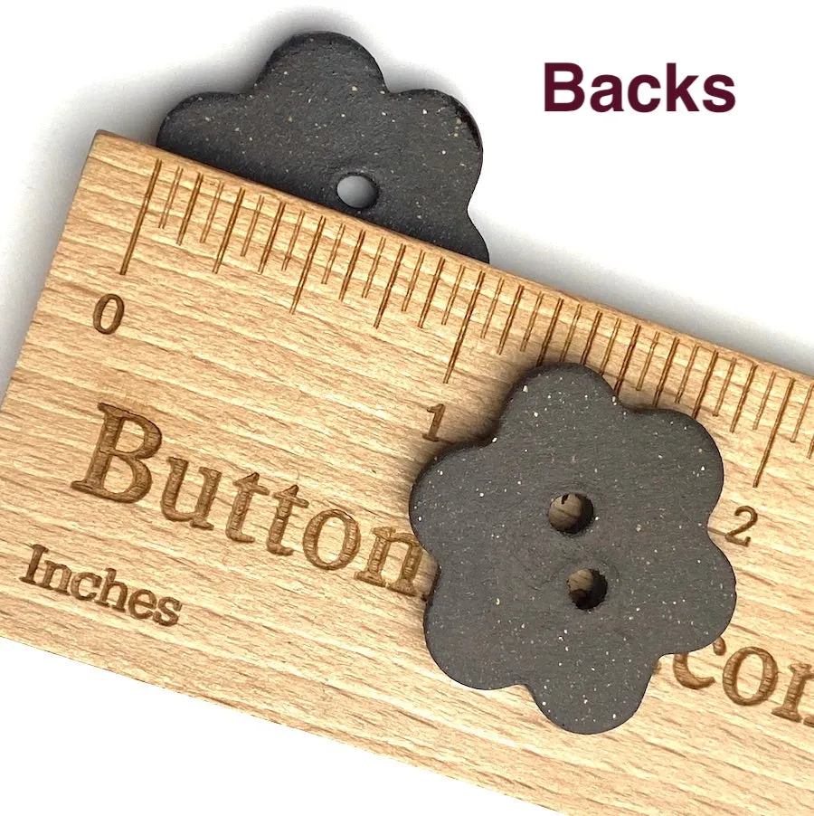 Nutmeg/Black Ceramic 1" Flower Buttons 2-Hole #RN-NLFL