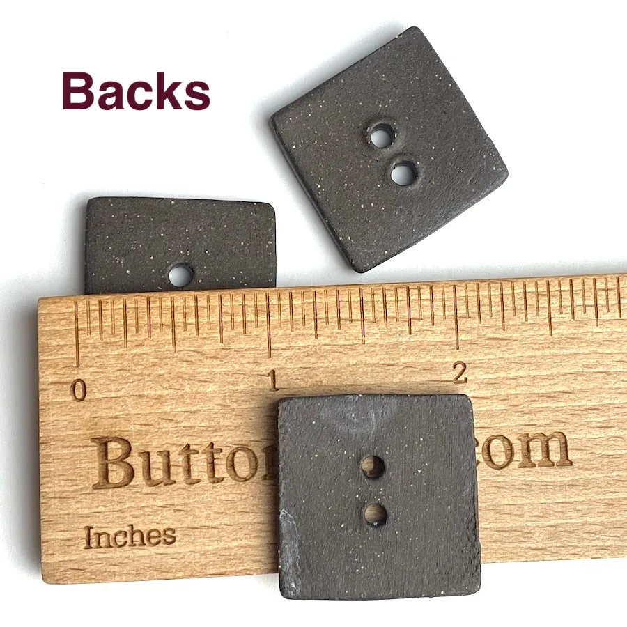 Nutmeg/Black Ceramic 1" Square Buttons 2-Hole #RN-NSQ