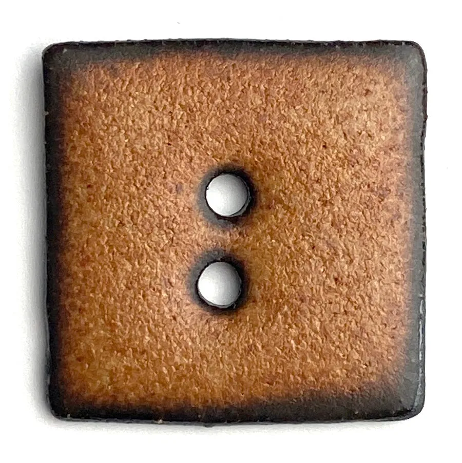 Nutmeg/Black Ceramic 1" Square Buttons 2-Hole #RN-NSQ