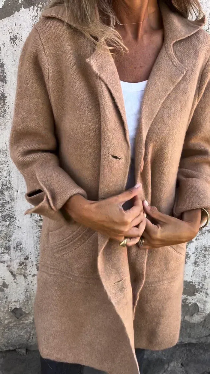 Olga | Cappotto lungo casual con revers