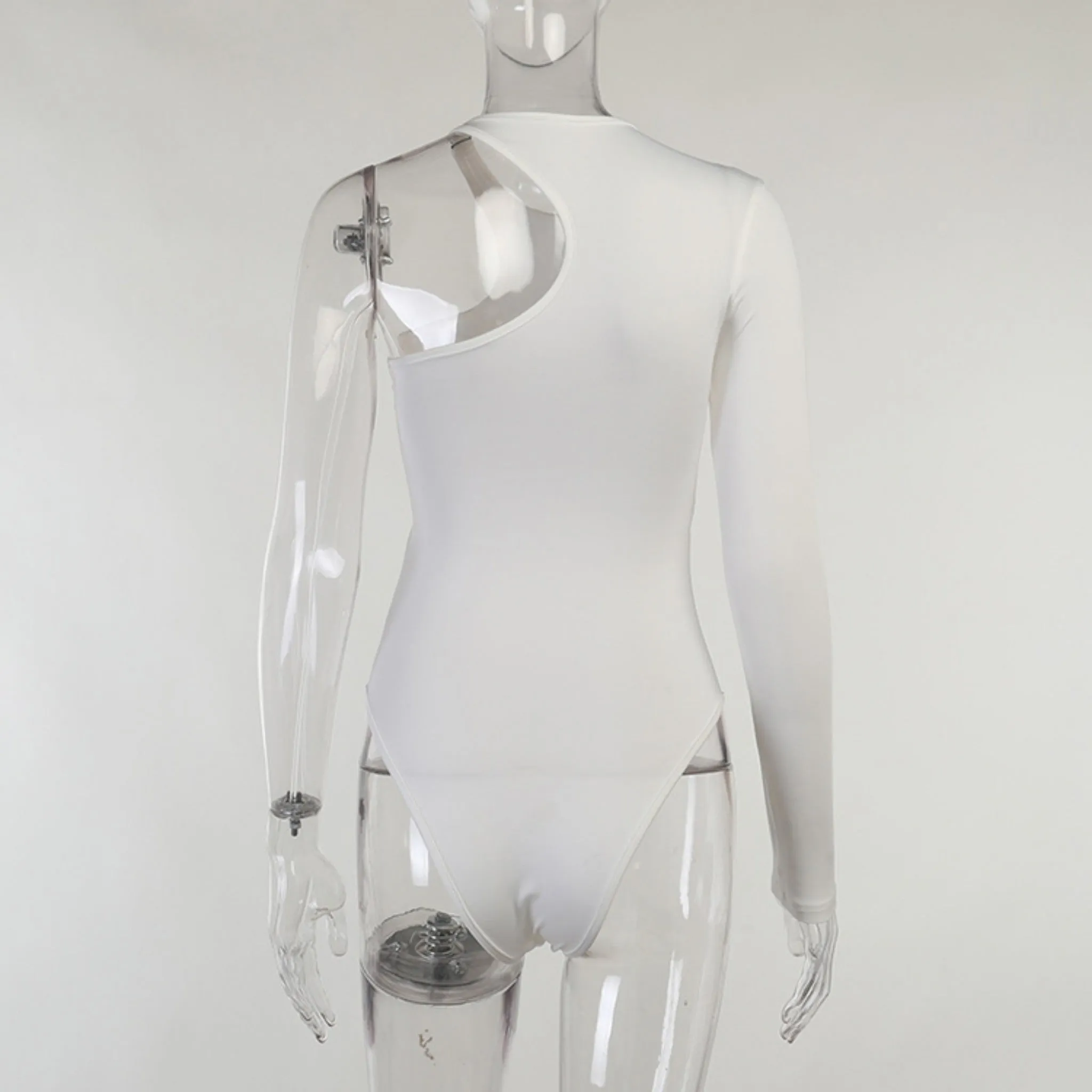 One Sleeve Ruched Bodysuit