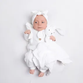 Organic Ruffle Long Sleeve Romper For Babies