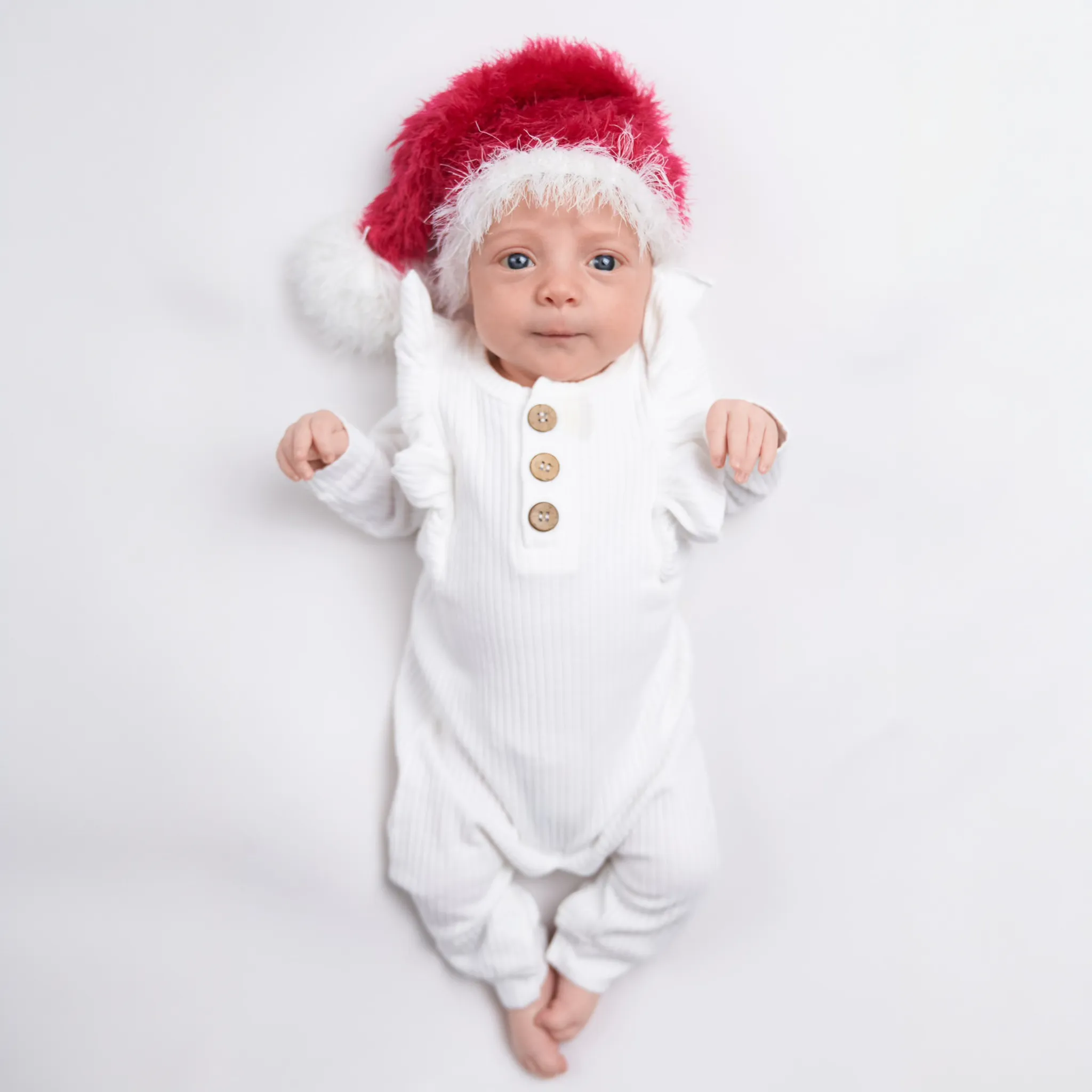 Organic Ruffle Long Sleeve Romper For Babies