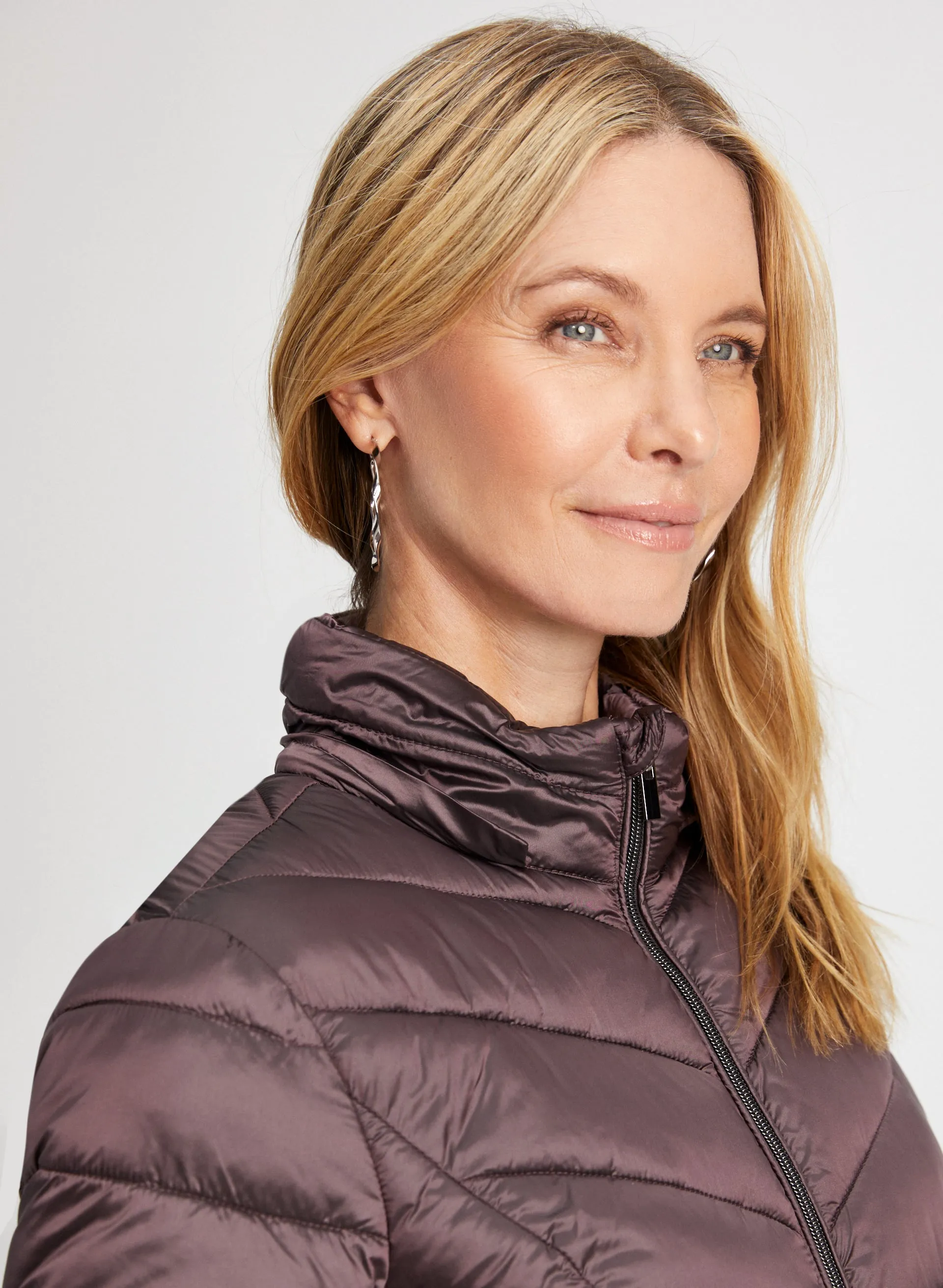 Packable Vegan Down Quilted Coat