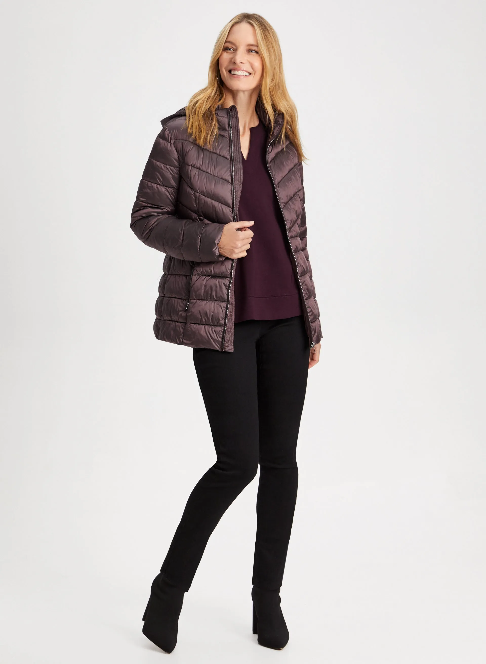 Packable Vegan Down Quilted Coat