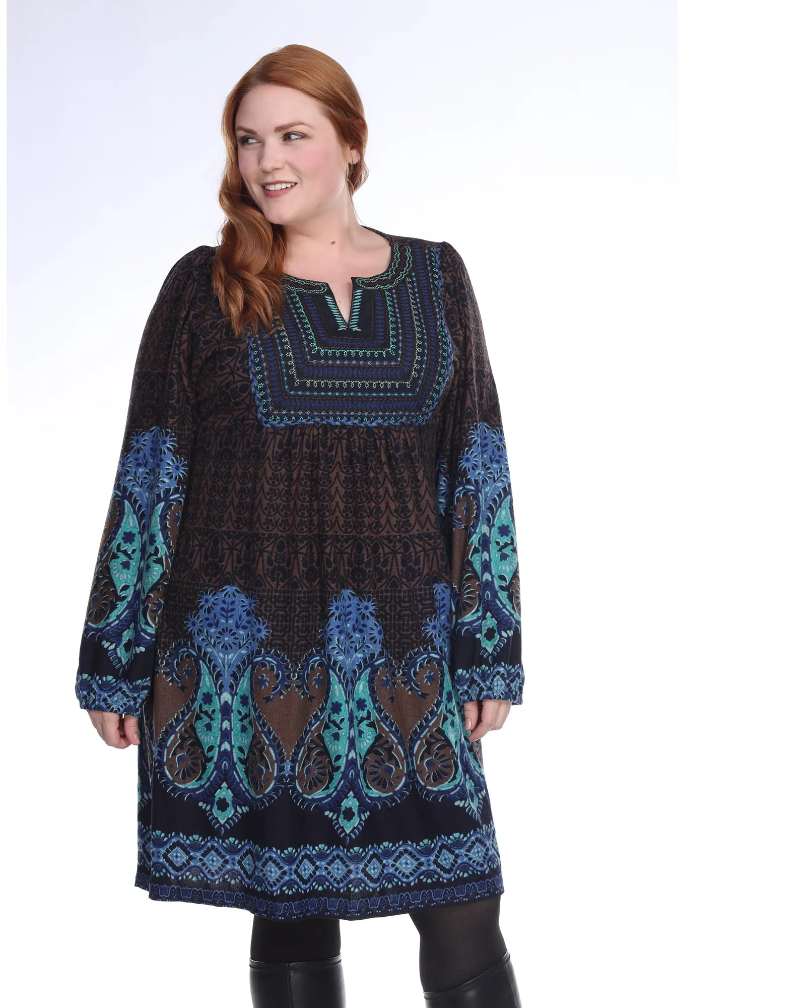 Phebe Embroidered Sweater Dress | Blue