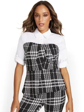 Plaid Twofer Top