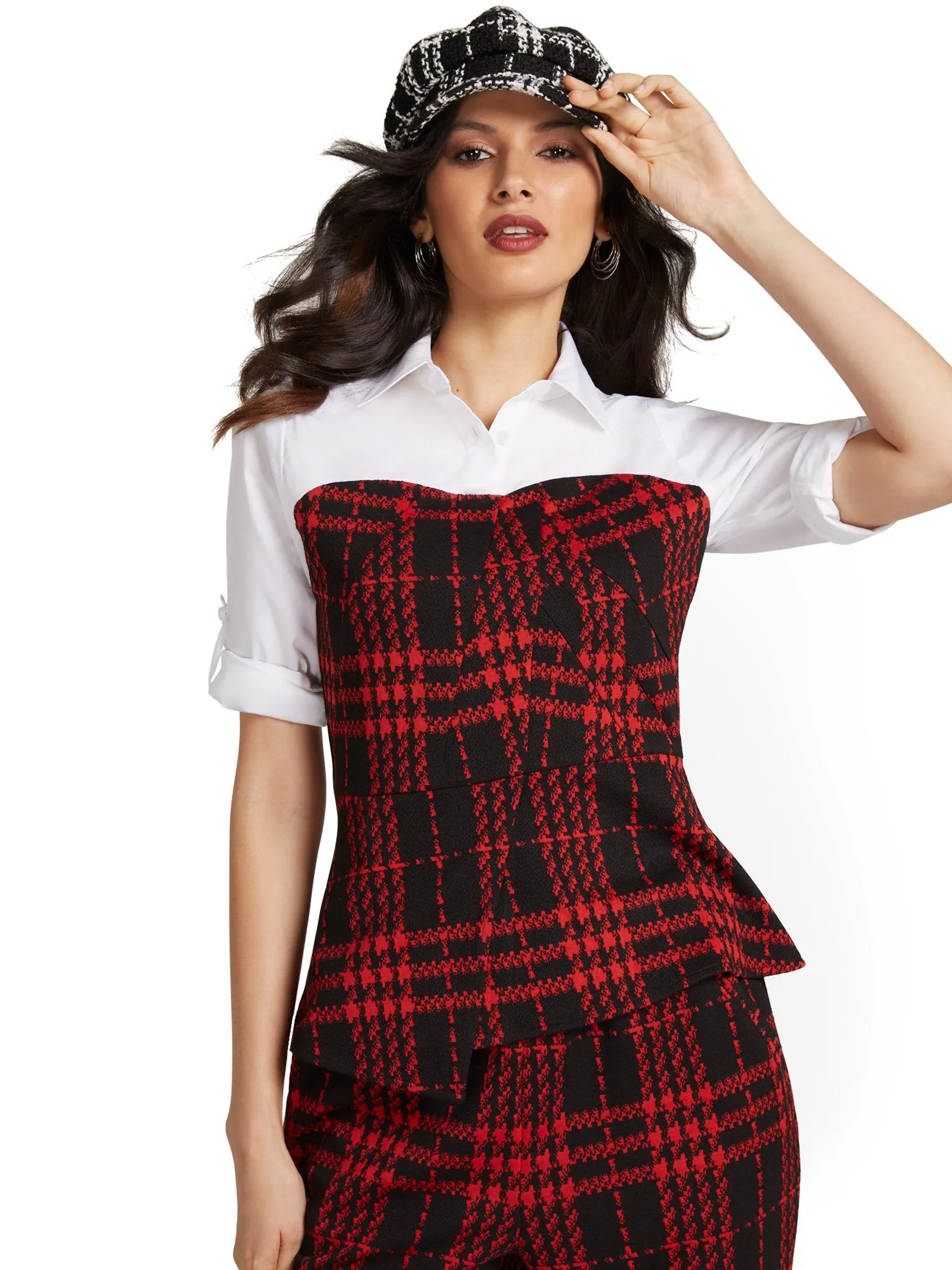 Plaid Twofer Top