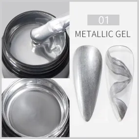 PUENTE Quick Extension Nail Gel Polish  Metal gel Silver