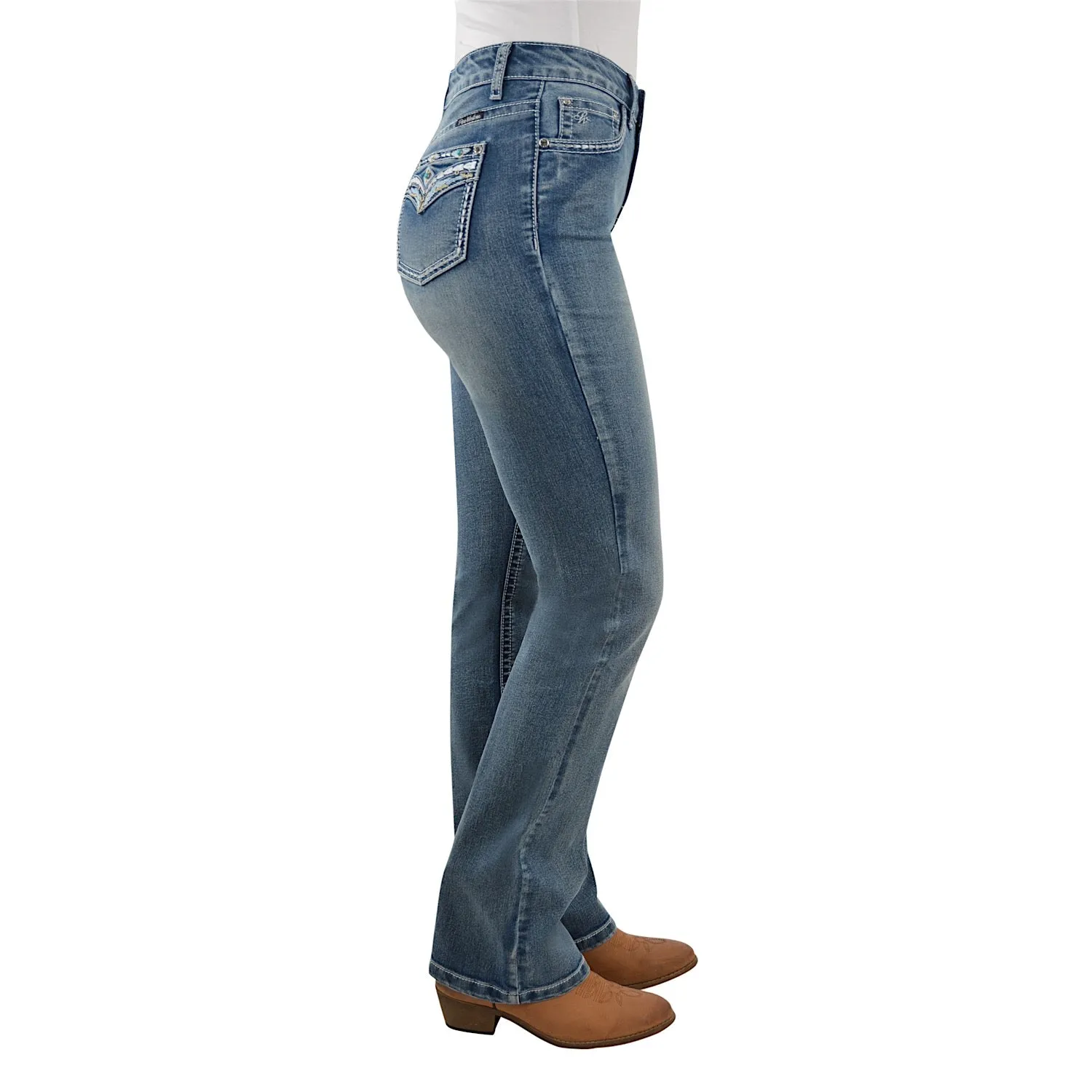 Pure Western Women's Jemma Hi-Waist Boot Cut Jean 32" Leg Moonshine