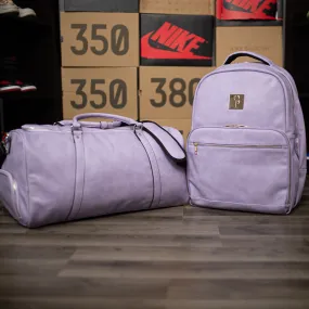 Purple Tumbled Leather Bag Set (Commuter and Duffle)