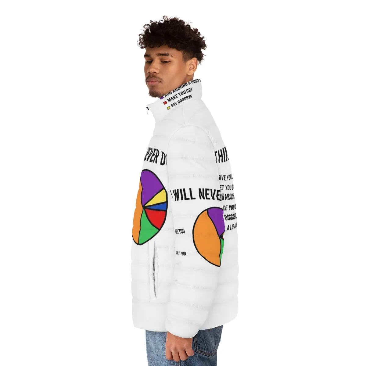 "Things I Will Never Do" Puffer Jacket - A Rick Astley-Inspired Must-Have