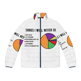 "Things I Will Never Do" Puffer Jacket - A Rick Astley-Inspired Must-Have