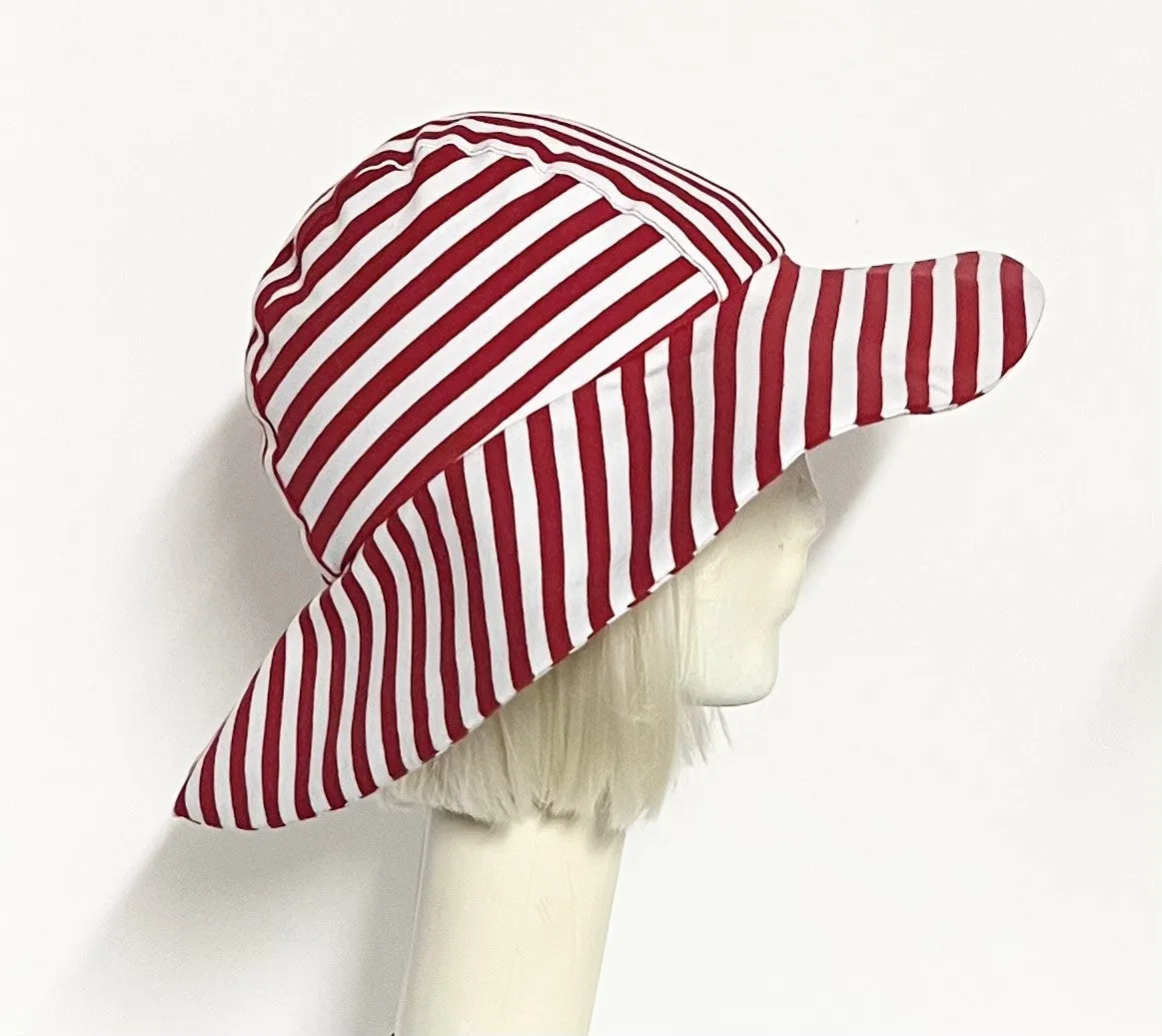 Red White Striped Sun Hat